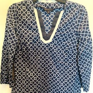Brooks Brothers White-Blue Tunic
